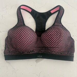 VSX Victoria’s Secret Women's Pink and Black Racerback Sports Bra